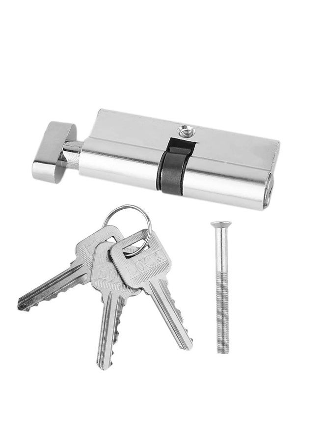 Anti-Pick Door Lock Aluminum Door Lock Cylinder Anti-Snap Anti-Bump Anti-Drill Door Locks Home Security Device 3 Keys Indoor Bedroom Hardware Tools (Color : Silver) - Image 1